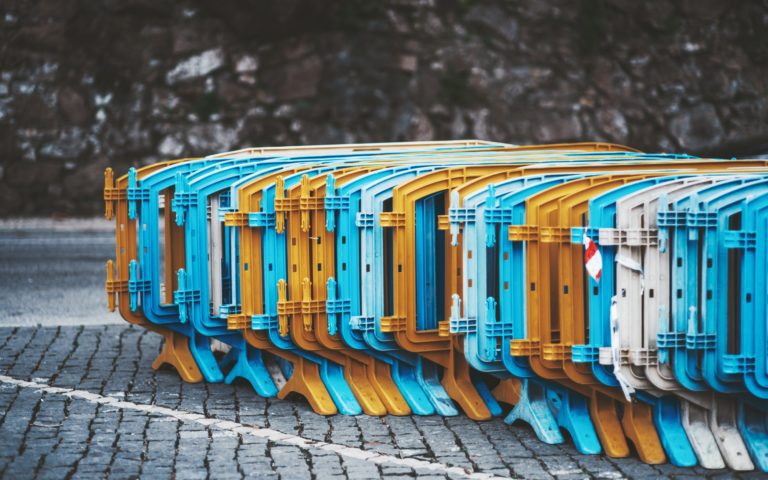Motely road barriers row with offset